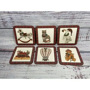 Vintage Pimpernel Tartan Christmas Coasters Set of 6